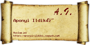 Aponyi Ildikó névjegykártya