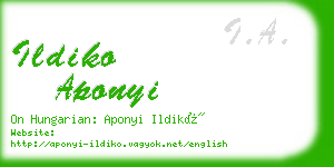 ildiko aponyi business card
